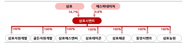 삼표그룹 지배구조. 자료=한국IR협의회