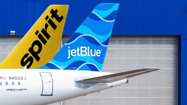 사진=제트블루 에어웨이스(JetBlue Airways)와 스피릿 에어라인스(Spirit Airlines), JBLU 홈페이지